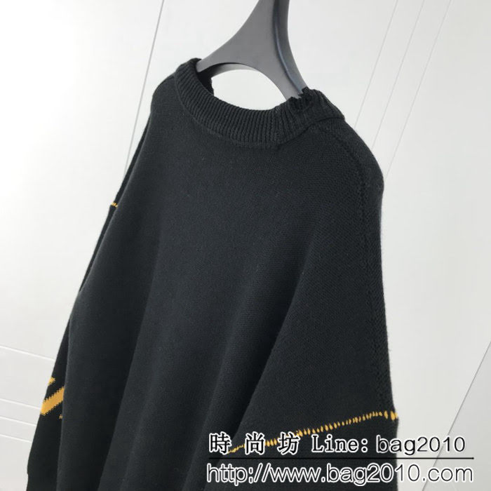 OFF-White18ss秋冬新款 官網同步 落肩剪口破洞羊毛衫 ydi1085